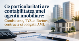 Ce particularitati are contabilitatea unei agentii imobiliare: Comisioane, TVA, e-Factura, contracte si obligatii AML
