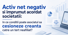 Activ net negativ si imprumut acordat societatii: In ce conditii poate asociatul sa cesioneze creanta catre un tert neafiliat?