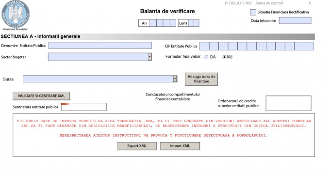 Balanta de verificare. MODEL 2024