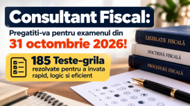 Examen Consultant Fiscal: 140 de teste-grila rezolvate care va ajuta sa intelegeti legislatia