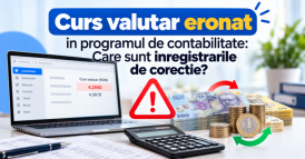 Curs valutar eronat in programul de contabilitate: Care sunt inregistrarile de corectie?