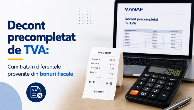 Decont precompletat de TVA: Cum tratam diferentele provenite din bonuri fiscale
