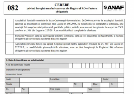 ANAF a actualizat Procedura privind organizarea si inscrierea in Registrul RO e-Factura obligatoriu, precum si formularul 082