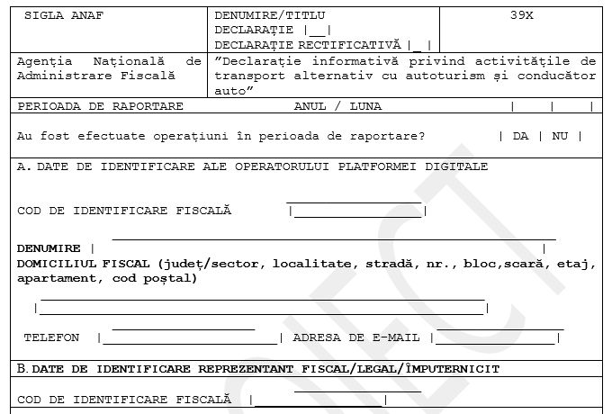 Proiect ANAF: Bolt, Uber si BlackCab vor trebui sa depuna lunar Formularul 39X