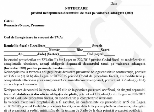 ANAF actualizeaza procedura de stabilire din oficiu a TVA pentru firmele care nu depun D300
