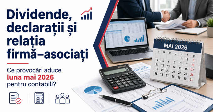 Dividende, declaratii si relatia firma - asociati: Ce provocari aduce luna mai 2026 pentru contabili?