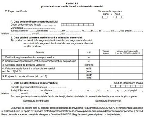 Raportare lunara adaos comercial carburanti: Cine depune formularul, ce informatii trebuie raportate si termenul de depunere