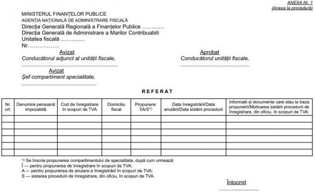 Noutati privind modificarea din oficiu a vectorului fiscal cu privire la TVA