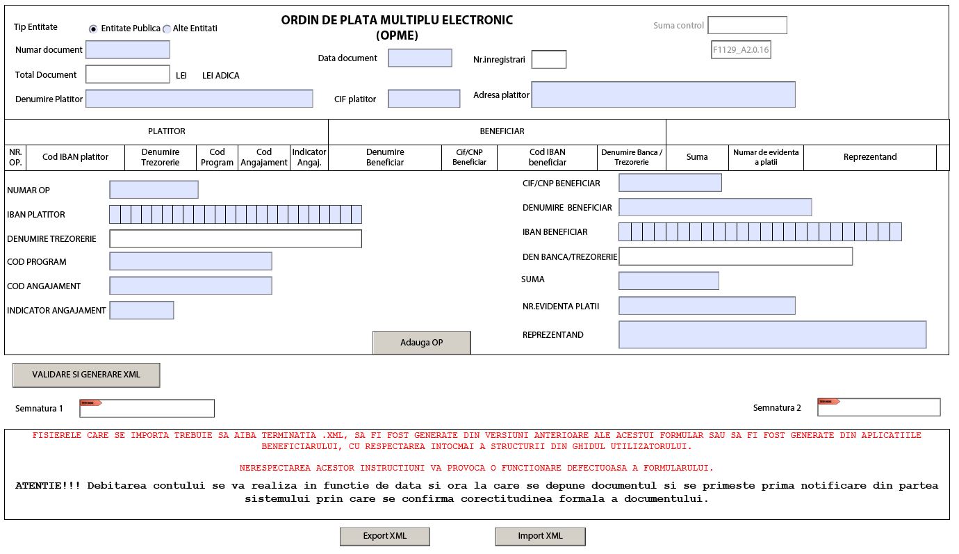 Ordinul De Plata Multiplu Electronic 2021 Formularul A Fost Actualizat Din Nou